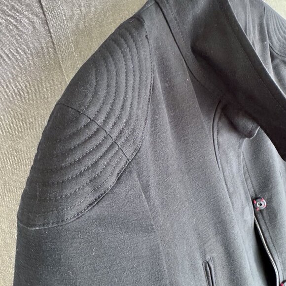 Vintage Y2K Hilfiger Black Stretch Cotton Long Military Midi Coat Size X-Large - Picture 7 of 17